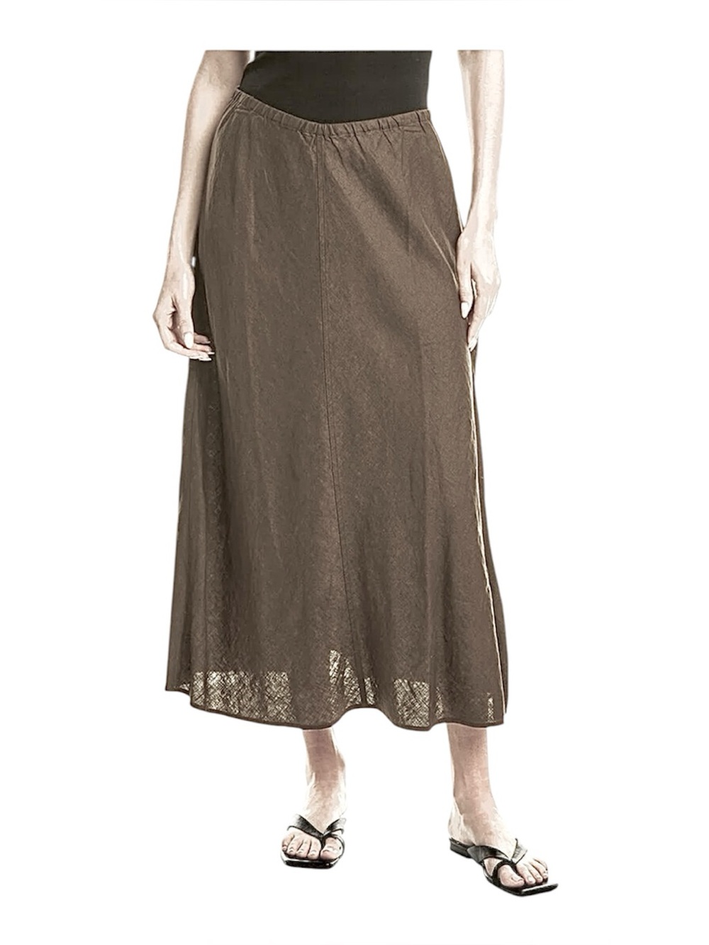 Eileen Fisher linen blend a-line skirt sz M
